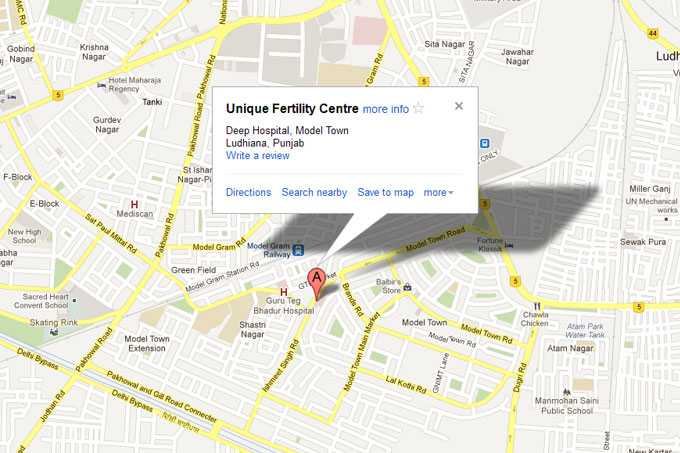 Unique Fertility Centre Location Map